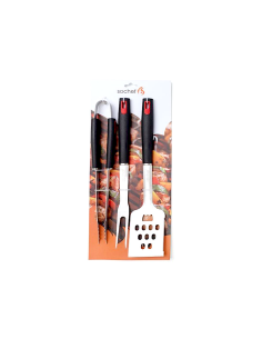 SET TRIS UTENSILI DELUXE PER BARBECUE