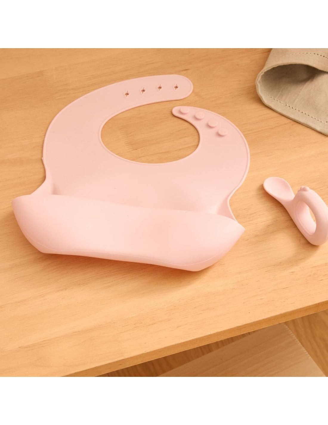 Stoviglie Yum rosa, set da tavola bambini, silicone, ergonomico, ATMOSPHERA per bambini