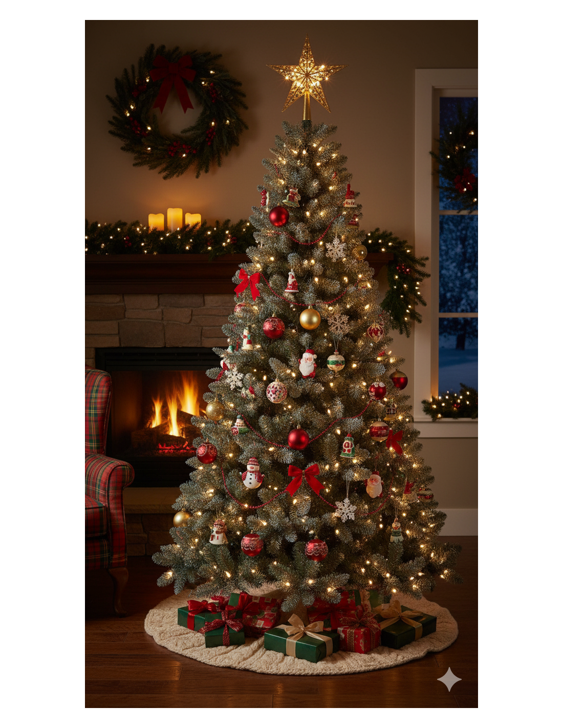 Albero di natale "Colosseo" 210cm  e un diametro di 114cm con 350LED Bianco Caldo