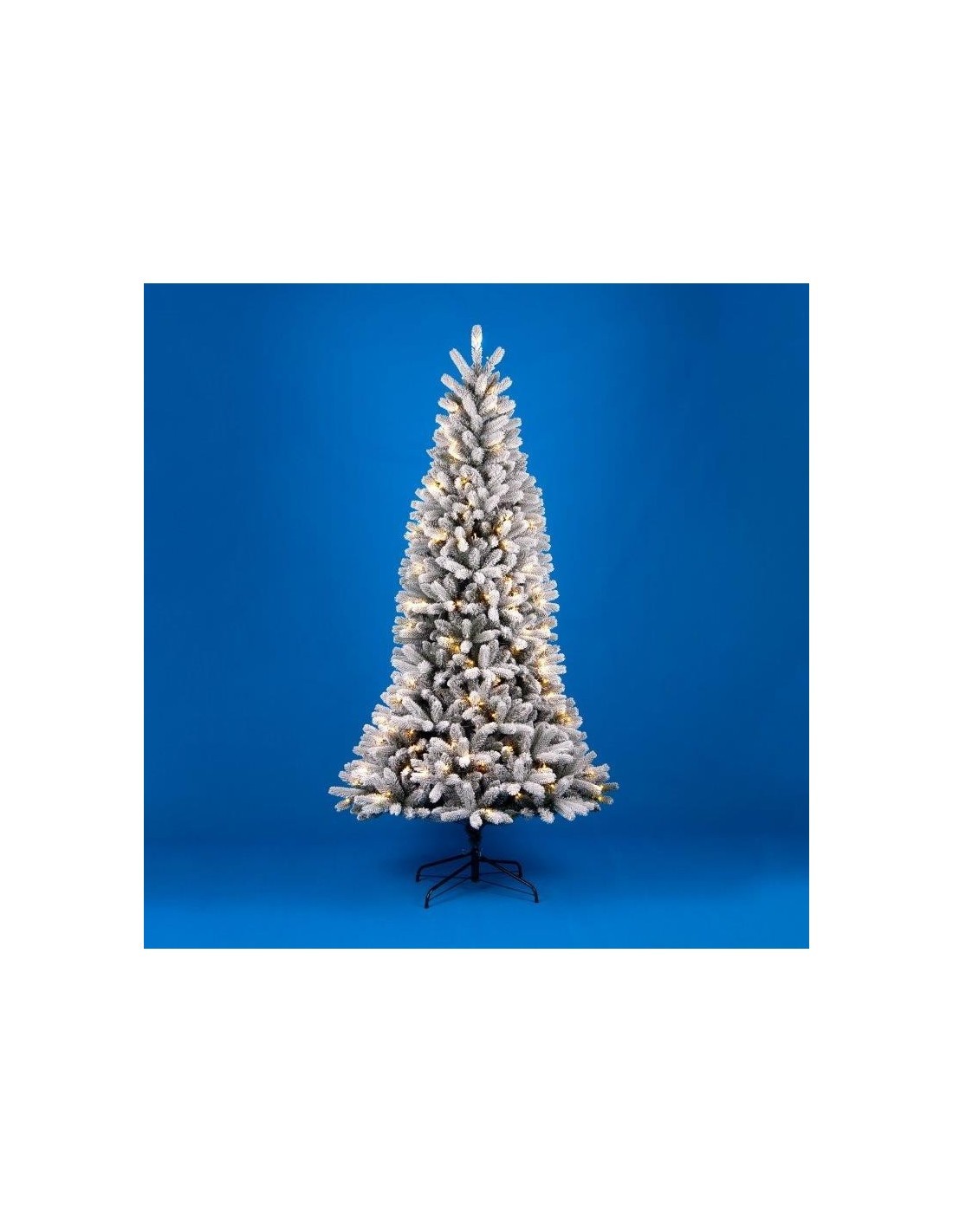 Albero di Natale floccato con LED "Montecarlo" altezza 210 cm e un diametro di 104cm con 1.140 rami
