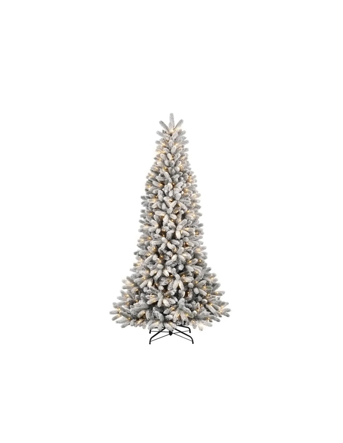 Albero di Natale floccato con LED "Montecarlo" altezza 210 cm e un diametro di 104cm con 1.140 rami