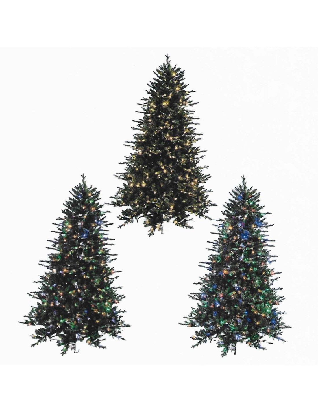 Albero di natale "Red Rock Spruce" da altezza 225cm diametro 152 cm con 3968 rami, 584LED e Telecomando