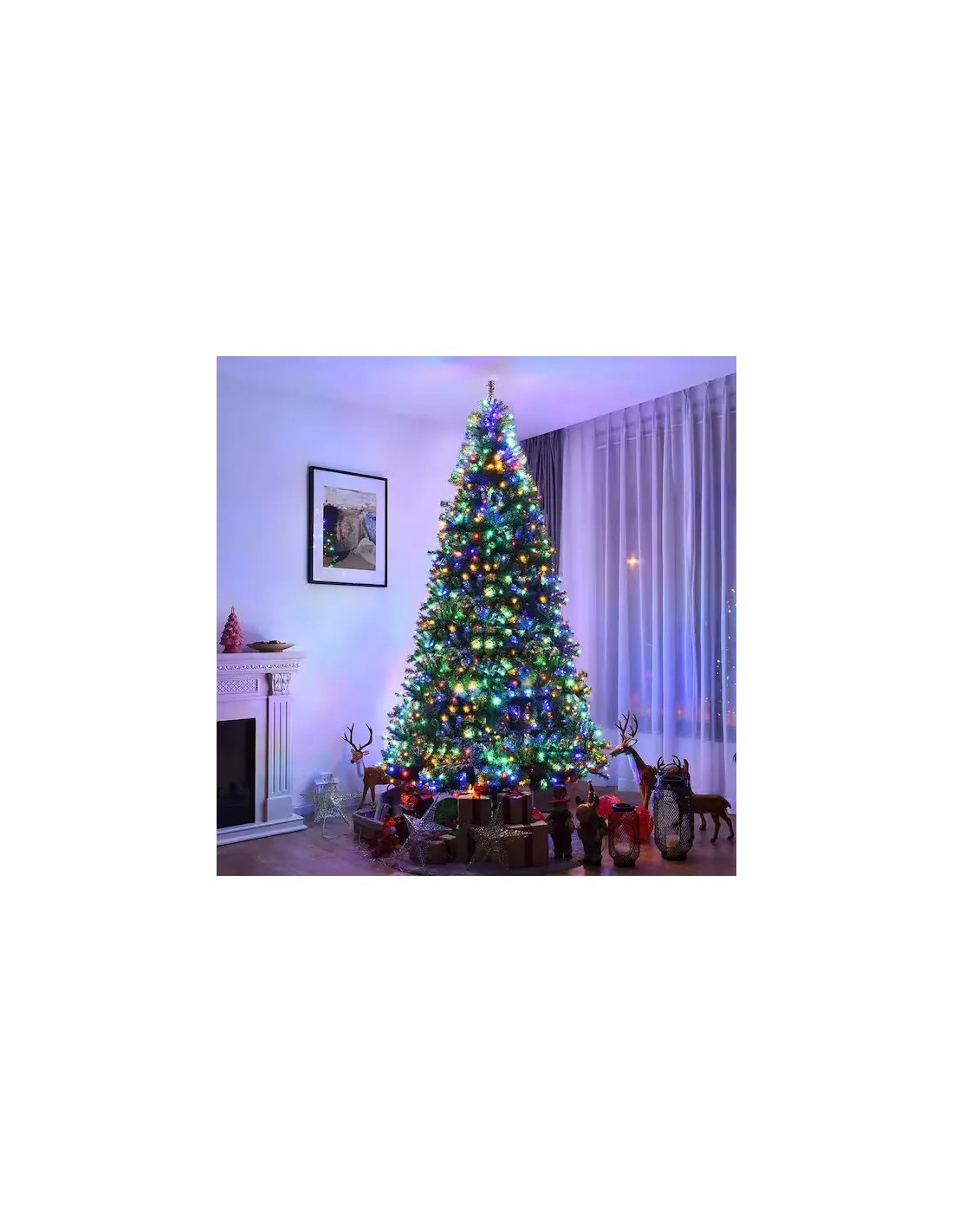 Albero di natale "Red Rock Spruce" da altezza 225cm diametro 152 cm con 3968 rami, 584LED e Telecomando