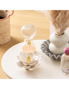 Decorazione da appoggio "Fleur" in ceramica bianca D14,5 cm 2