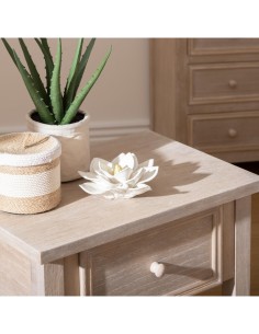 Decorazione da appoggio "Fleur" in ceramica bianca D14,5 cm