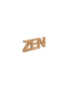 Scritta Zen in Legno 23x10 cm, Soprammobile Decorativo in Mango Beige