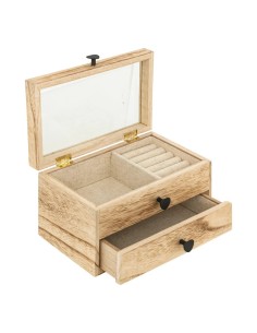 Portagioie Paulownia Beige 20x11x12 cm, Elegante e Pratico Organizer 2