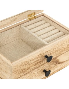 Portagioie Paulownia Beige 20x11x12 cm, Elegante e Pratico Organizer