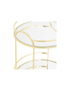 Set Vassoi a Specchio 2 Livelli 20x24 cm in Vetro e Metallo Dorato 2