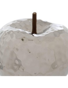 Decorazione da tavolo mela "Pamela" in ceramica argentata H14 cm 2