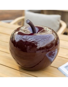 Decorazione da tavolo mela "Pamela" in resina rossa H26 cm 2