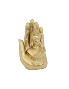Statua di Buddha Andy in resina dorata Atmosphera H18 cm