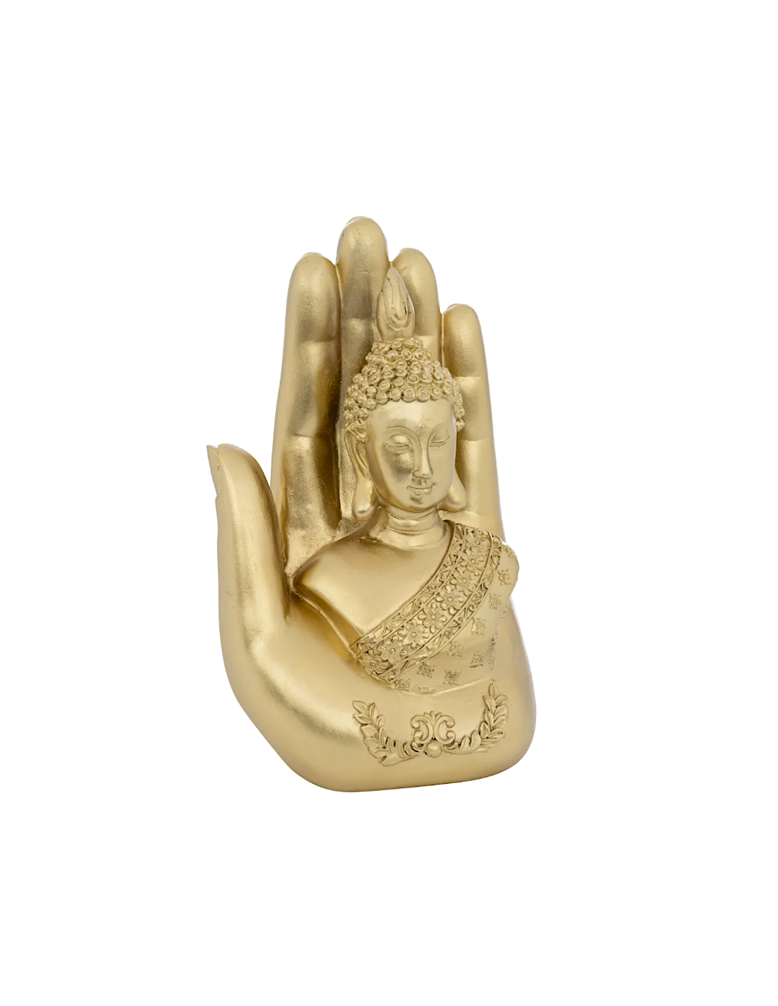 Statua di Buddha Andy in resina dorata Atmosphera H18 cm