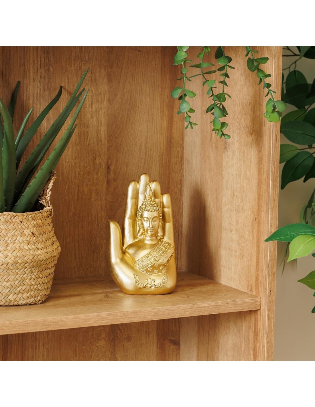 Statua di Buddha Andy in resina dorata Atmosphera H18 cm