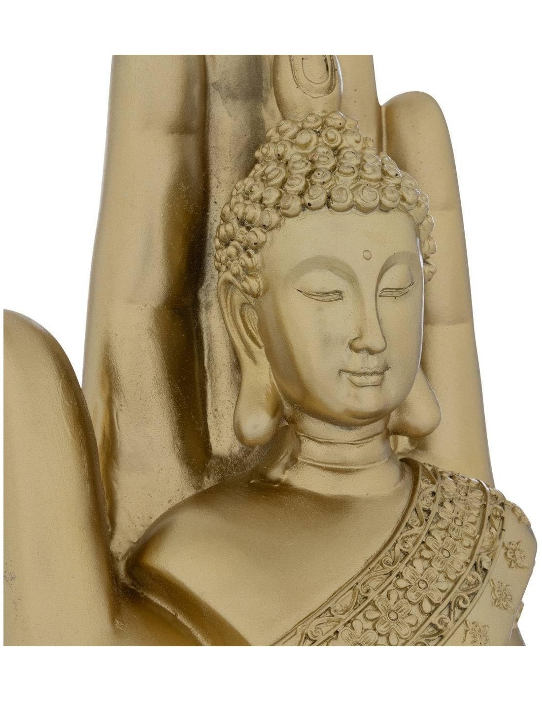Statua di Buddha Andy in resina dorata Atmosphera H18 cm
