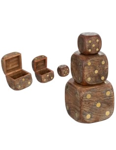 Decorazione da tavolo 3 dadi Roger Atmosphera Mango Caramello 10x10x10 cm