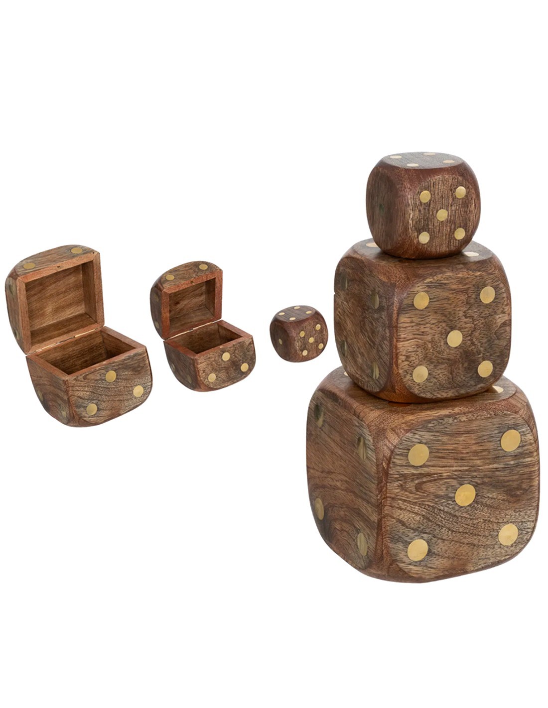 Decorazione da tavolo 3 dadi Roger Atmosphera Mango Caramello 10x10x10 cm