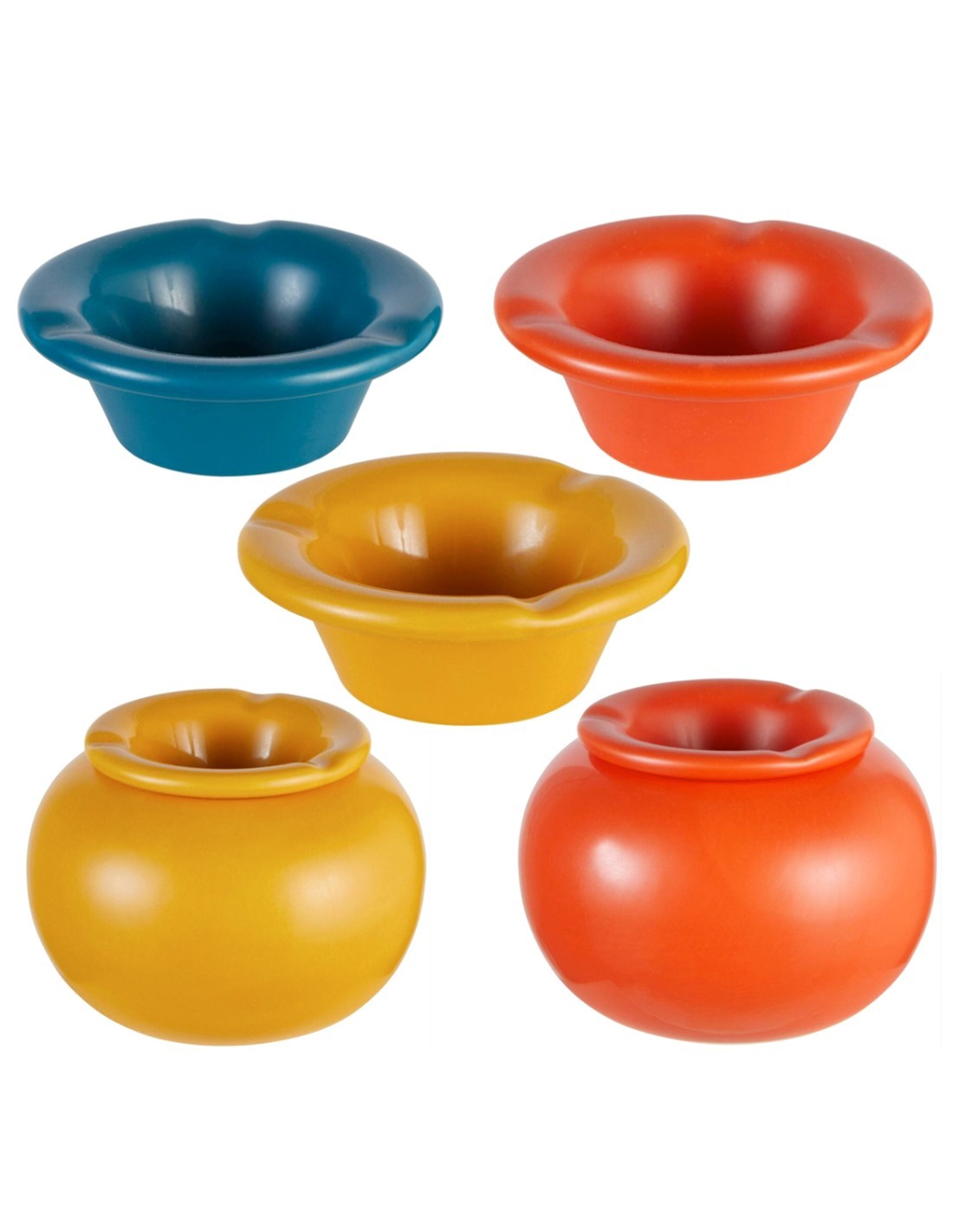 Posacenere Yucatan in Ceramica Dolomite, Diametro 15,5 cm, Colori Assortiti