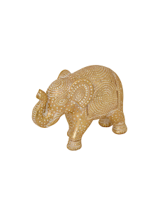 Elefante Decorativo Gajah, Resina Dorata, L 16,5 cm, P 7 cm, H 11,5 cm