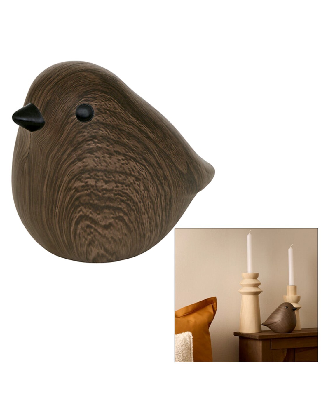 Uccellino Decorativo Autumn, Ceramica Tabacco, L 12 cm, P 9,2 cm, H 14,5 cm