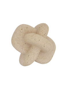 Decorazione da Appoggio Dave, Resina Effetto Pietra, Beige, Altezza 14 cm