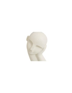 Statua Viso Wonj, Resina Bianca, L 14,5 cm, P 10 cm, H 24,5 cm