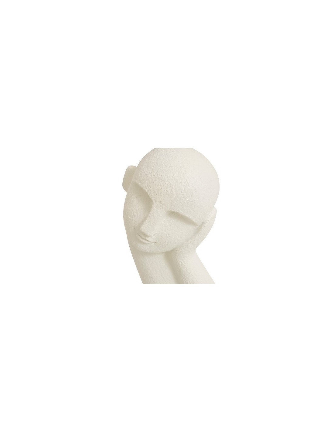 Statua Viso Wonj, Resina Bianca, L 14,5 cm, P 10 cm, H 24,5 cm