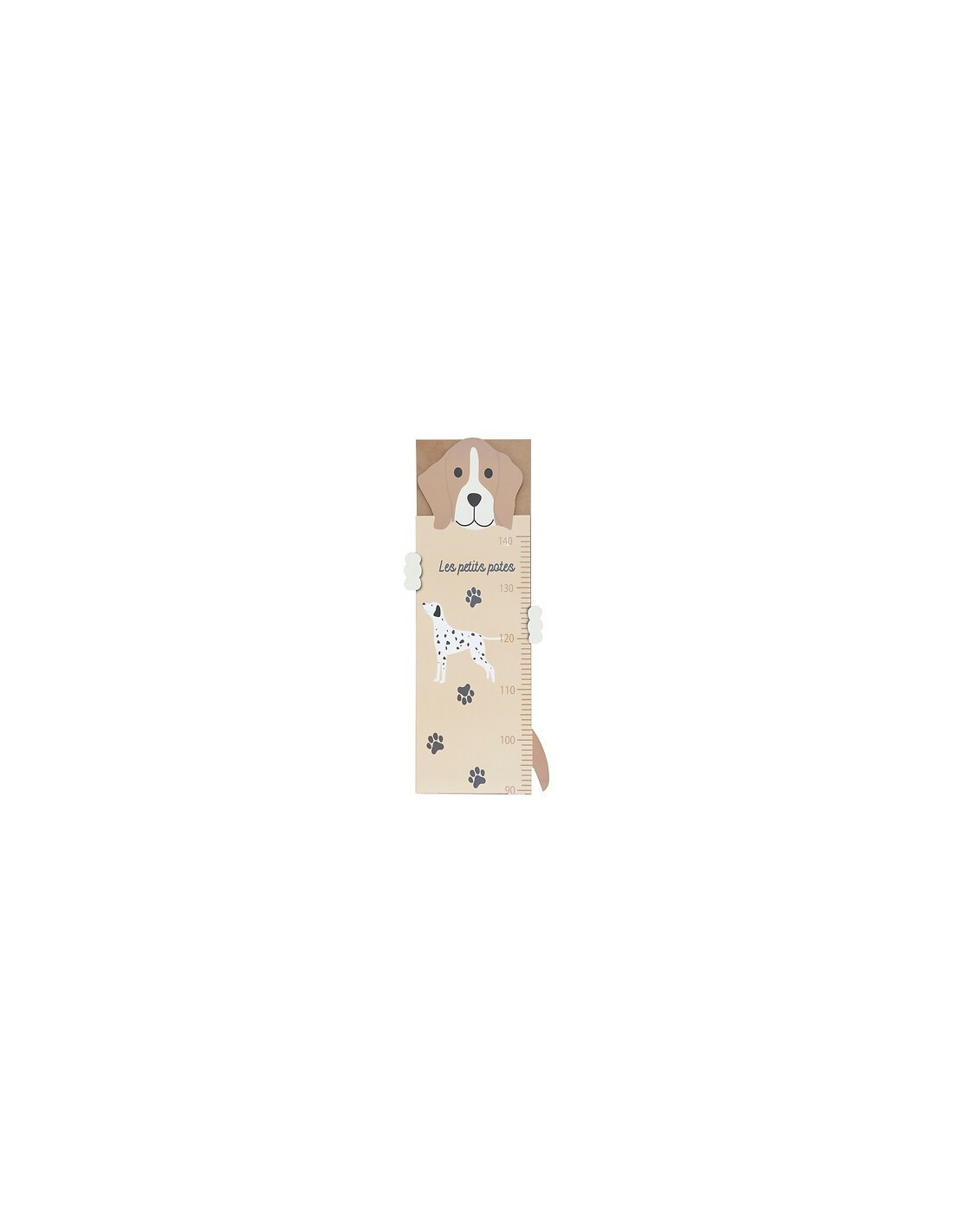 Metro da parete, cane Scott, legno MDF beige, H. 140 cm, L. 29 cm, decorazione bambini