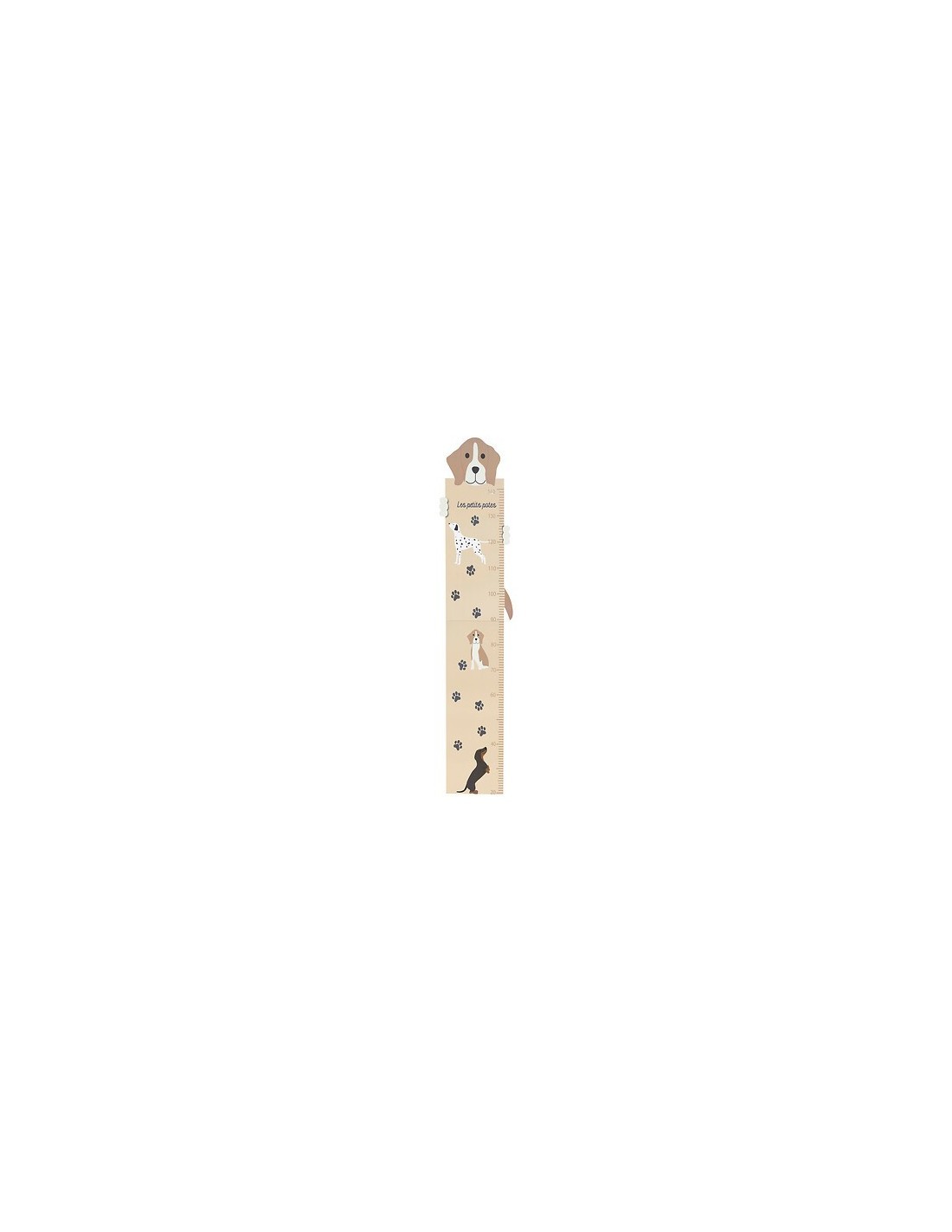 Metro da parete, cane Scott, legno MDF beige, H. 140 cm, L. 29 cm, decorazione bambini