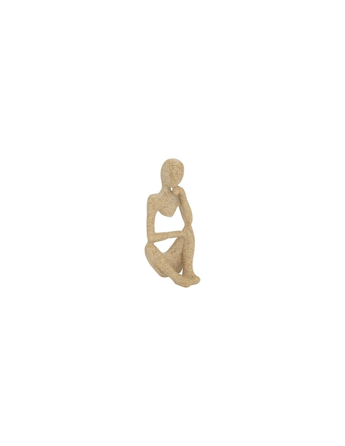 Set 3 statue donne, Aby, L. 6,5 cm, P. 5 cm, H. 11,5 cm, resina beige