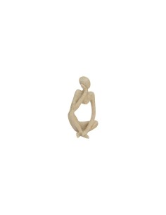 Set 3 statue donne, Aby, L. 6,5 cm, P. 5 cm, H. 11,5 cm, resina beige