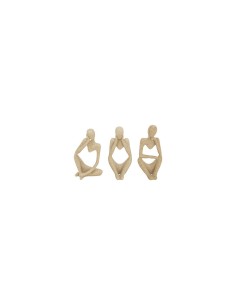 Set 3 statue donne, Aby, L. 6,5 cm, P. 5 cm, H. 11,5 cm, resina beige