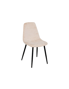 Sedia Tyka chenille beige, gambe in metallo nero, L.51 x P.45 x H.87 cm, design moderno