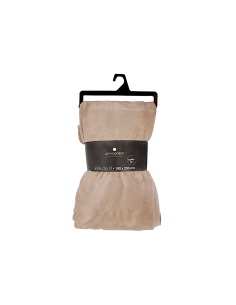 Plaid flanella lino, tinta unita, 180 x 230 cm, morbido e caldo, beige lin