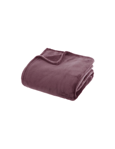 Coperta Ollis tinta unita, flanella malva, 180 x 230 cm, morbida e calda