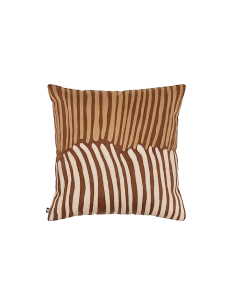 Cuscino ricamato Hary Autentico, marrone, 45 x 45 cm, decorativo e morbido