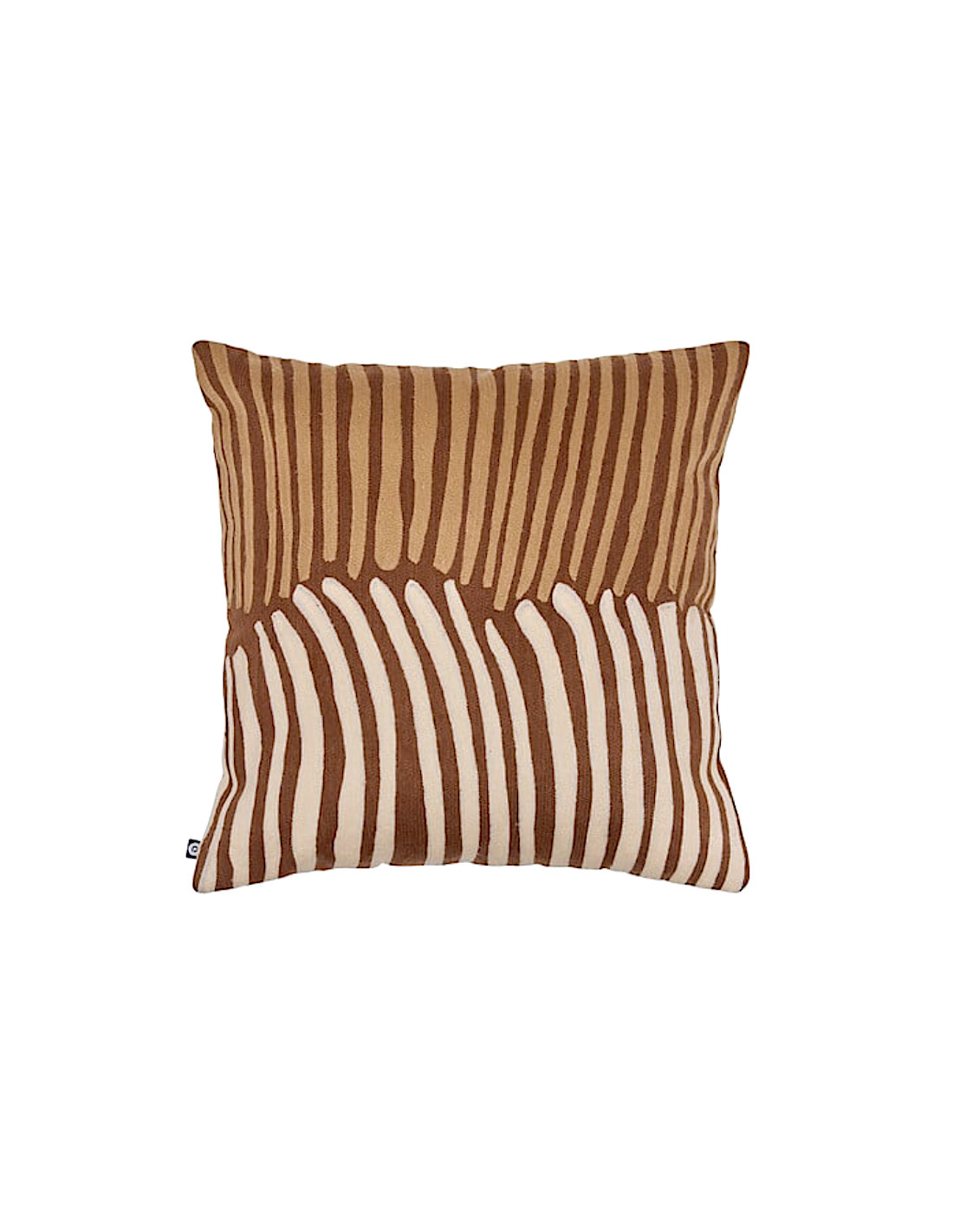 Cuscino ricamato Hary Autentico, marrone, 45 x 45 cm, decorativo e morbido