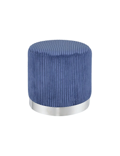POUF 207369B SYLIA BLU 38X38CM VELLUTO/MDF