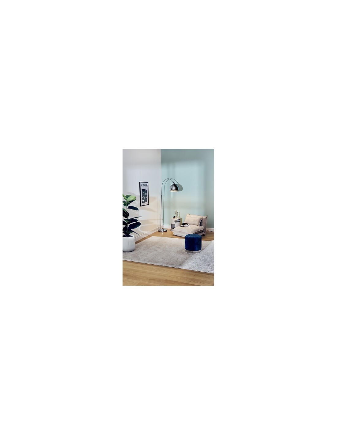 Lampada ad arco Floris, argento, altezza 177 cm, design moderno ed elegante