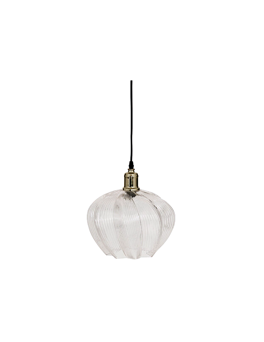 Lampada a sospensione Phylas, vetro trasparente, Ø 27,5 cm, H 119 cm, elegante e moderna