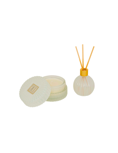 Coffret profumato Albie, Ø 8,1 x P 4,9 cm, fragranza tè bianco, confezione elegante