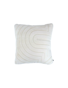 Cuscino pelliccia jacquard Arka, 45 x 45 cm, poliestere, colore avorio