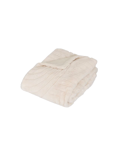 Plaid pelliccia jacquard Arka, 180 x 230 cm, colore avorio, coperta morbida ed elegante