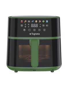 Iridea Friggitrice ad Aria 6 Litri Verde Salvia con Doppia Resistenza e Finestra Trasparente