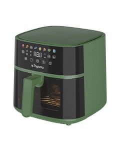 Iridea Friggitrice ad Aria 6 Litri Verde Salvia con Doppia Resistenza e Finestra Trasparente