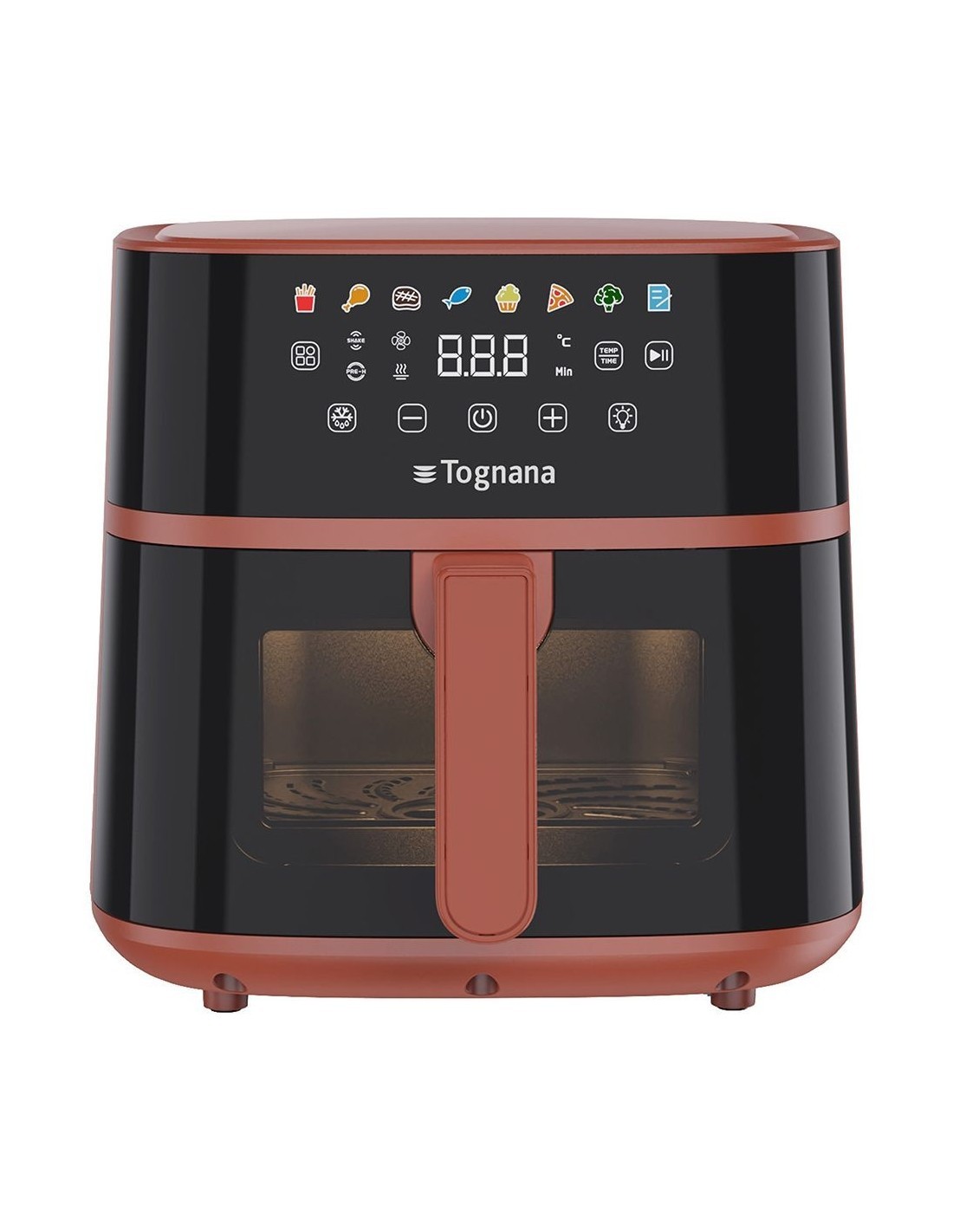 Iridea Friggitrice ad Aria 6 Litri Rosso Mela con Doppia Resistenza