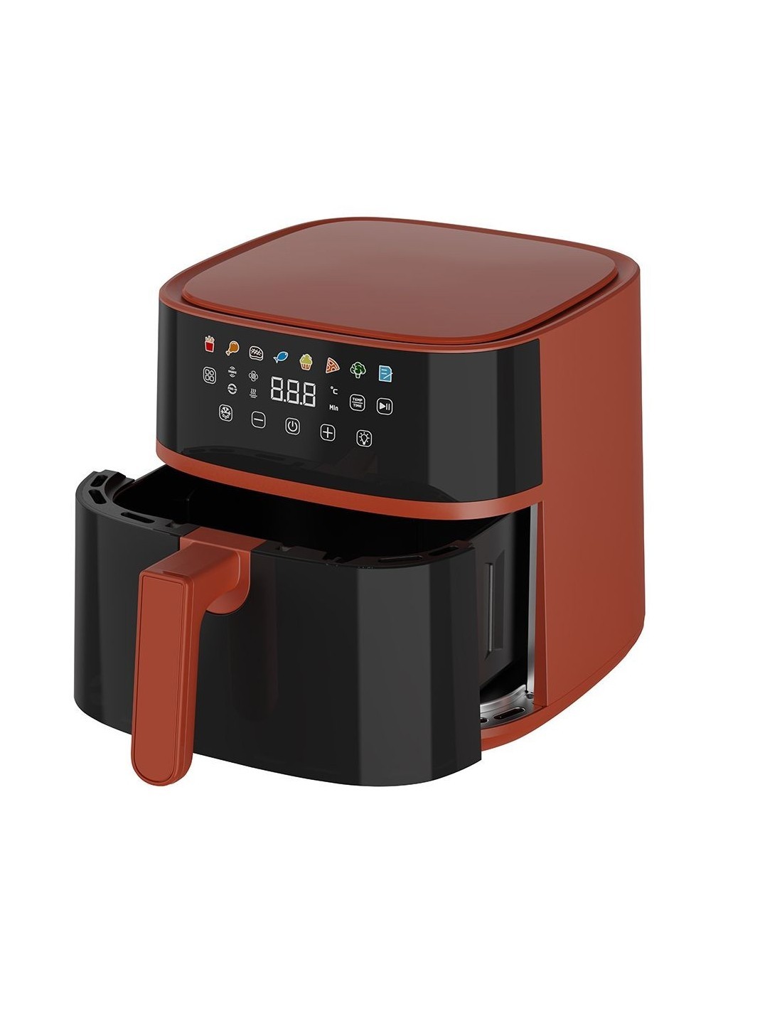 Iridea Friggitrice ad Aria 6 Litri Rosso Mela con Doppia Resistenza