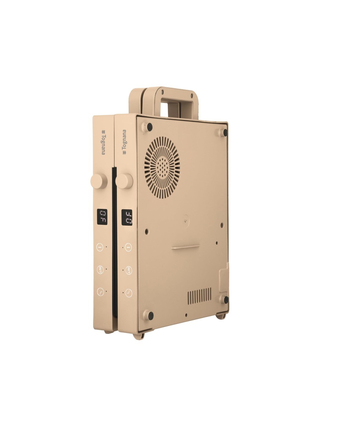 Piastra Induzione Doppia Portatile, Iridea Champagne, 3500W, Timer 99 Min, Display Digitale, Richiudibile