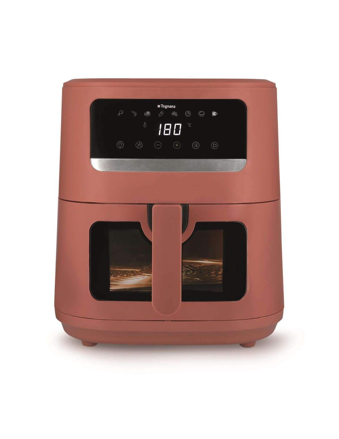 Tognana Iridea, Friggitrice ad Aria 8 L, Elettrica, Doppia Resistenza, Apple Red / Sage Green