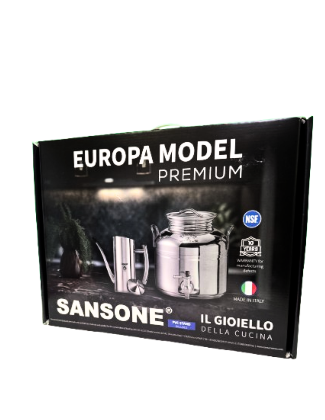 Set bidone olio 3 litri, oliera 75 cl, contenitore olio Europa, set conservazione olio, accessori cucina in latta